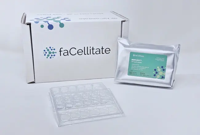 Plaque 24 puits Biofloat™ fond plat transparente stérile