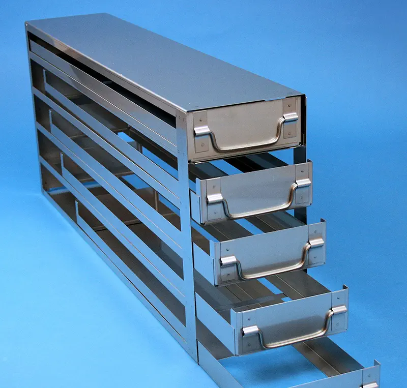 Storage with 5 drawers for 25 cryoboxes (for cabinet freezer)