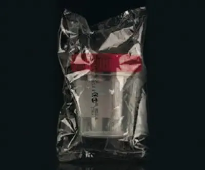Pots Prelevements Rouges Pot de prélèvement 120 ml stérile avec bouchon rouge - emballage unitaire