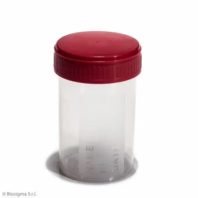 Pots Prelevements Rouges Pot de prélèvement pour urine - 60 ml - bouchon rouge - stérile ...