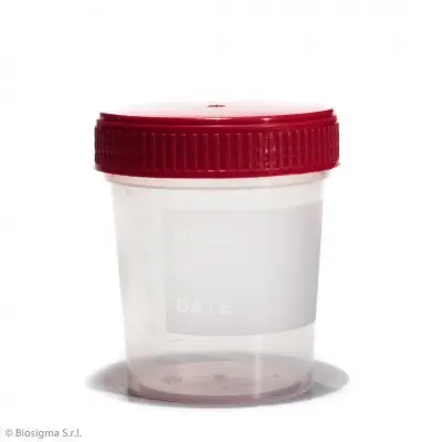 Pots Prelevements Rouges Pot de prélèvement pour urine - 120 ml - bouchon rouge - stérile ...