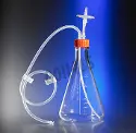 Erlenmeyer flask for suspension culture in closed system 2000 ml - Male Luer Lock - 1/4 Dip Tube