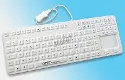 WATERPROOF KEYBOARD SILICON 109 TOUCH WIRED DISINFECTABLE IP68 TOUCHPAD AZERTY BLC