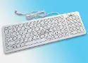 FLAT WATERPROOF SILICONE WIRED KEYBOARD IP65 AZERTY WHITE