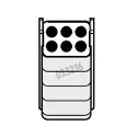 Adapter for 6 round-bottom tubes 7-17 ml, for 100 ml rectangular bucket in rotor A-4-44