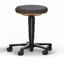 Stool 9463 Allround 2 - H: 450-650 mm - Beech seat - Blue ring - Black polyamide base - Castors - Ring adjustment handle