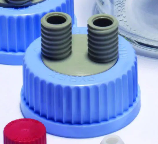 Lot De 2 Bouchons à Vis GL45 En PBT Avec Joint Silicone Et Anneau Verseur - Pour Bouteilles De Média
