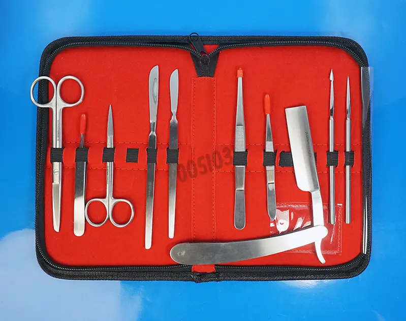 Set cuillères et spatules en acier inoxydable - Scalpels - Ciseaux -  Trousse - Dissection - Prélèvement - Inox - Matériel de laboratoire