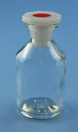 Flacon en verre avec bouchon en verre à col étroit verre clair, volume 50 ml  - Matériel de laboratoire