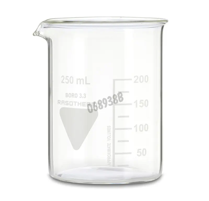 Controlar Cintura raro Vaso graduado 250 ml de vidrio borosilicato forma baja - Equipo de  laboratorio