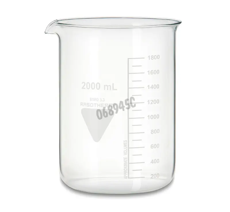 Bécher gradué 5000 ml en verre Pyrex, forme basse, à usage