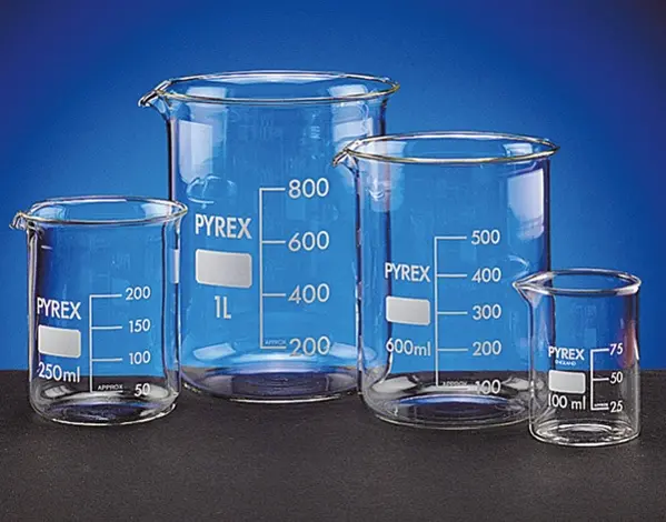 Becher 100 ml in vetro borosilicato Pyrex forma bassa