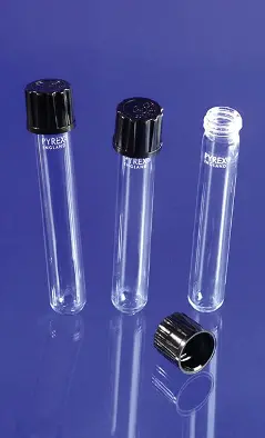 Tube à essais 25 ml en verre Pyrex bouché PBT - Matériel de laboratoire