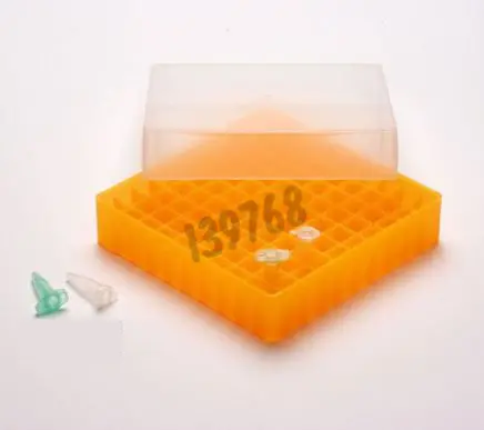 Gefrierbox Für Mikroröhrchen 0,5 Ml Konisch Oder Mit Gewinde Farbe Orange -  Labormaterial