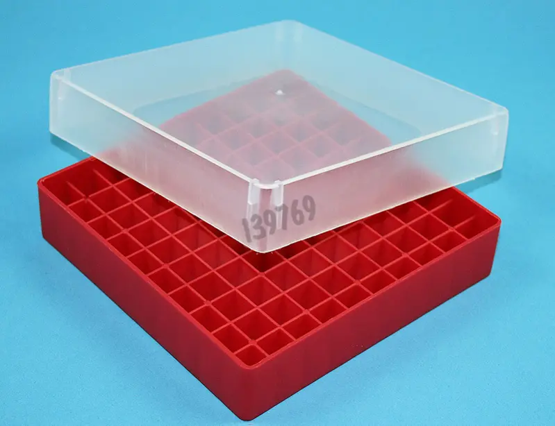 Gefrierbox Für Mikroröhrchen 0,5 Ml Konisch Oder Mit Gewinde Farbe Rot -  Labormaterial