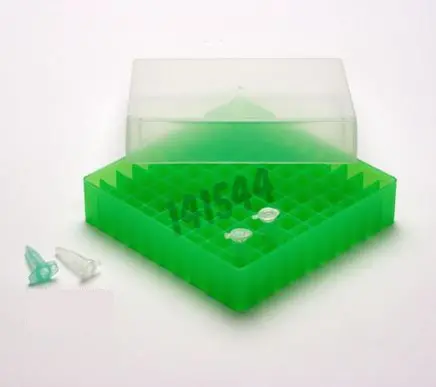 Kryobox Für Mikroröhrchen 0,5 Ml Konisch Oder Mit Gewinde Farbe Fluo-Grün -  Labormaterial