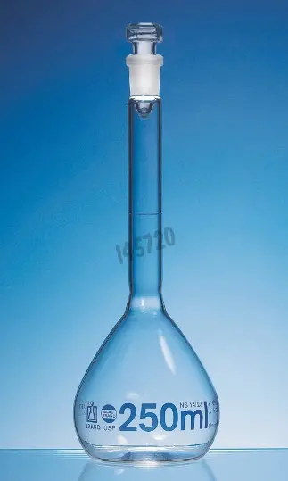 DouglasLaingPremierBarreSelection 空瓶 Volumetric flask blue rim cl a 50ml Boro 3.3 ns12/21 closure