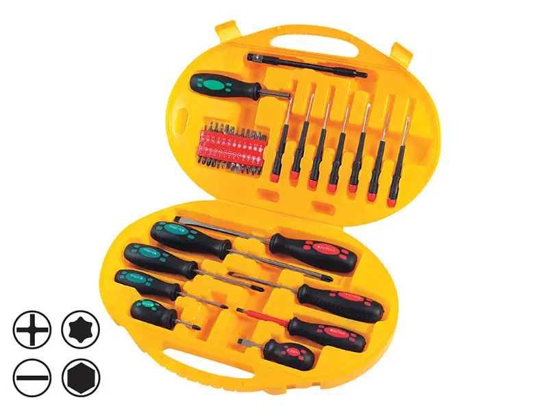 Kit De 42 Tournevis Professionnels Magnétiques - Acier Chrome-vanadium, étui De Rangement