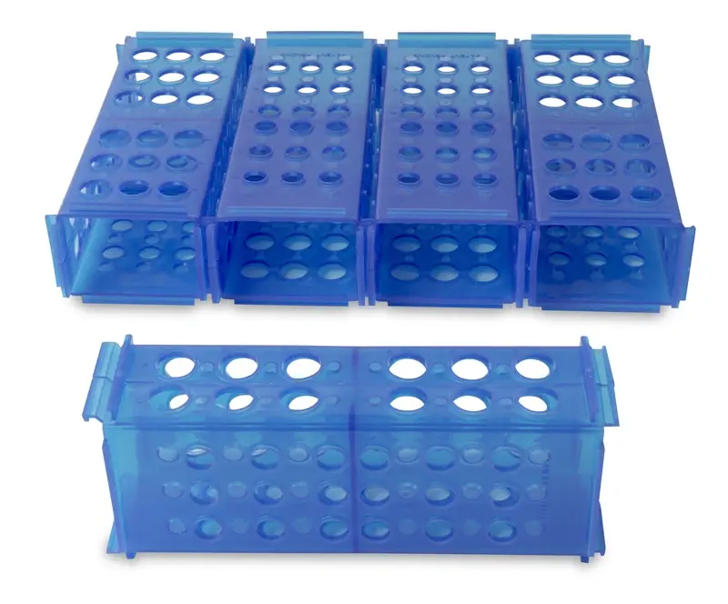 Porte-tubes à Essai 50 Places Pour Tubes 13 Mm - Organisateur Laboratoire En Plastique Robuste, Résistant Aux Acides