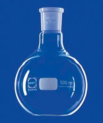 Matraz esférico de vidrio DURAN con fondo plano 100 ml, esmerilado : 19/26  - Equipo de laboratorio