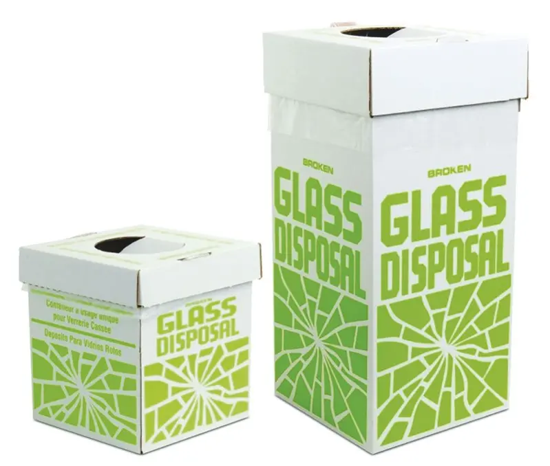 Poubelle carton pour récupération du verre - L x p x h : 30 x 30 x